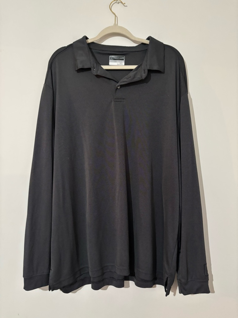 PGA Tour Charcoal Long-Sleeve Polo